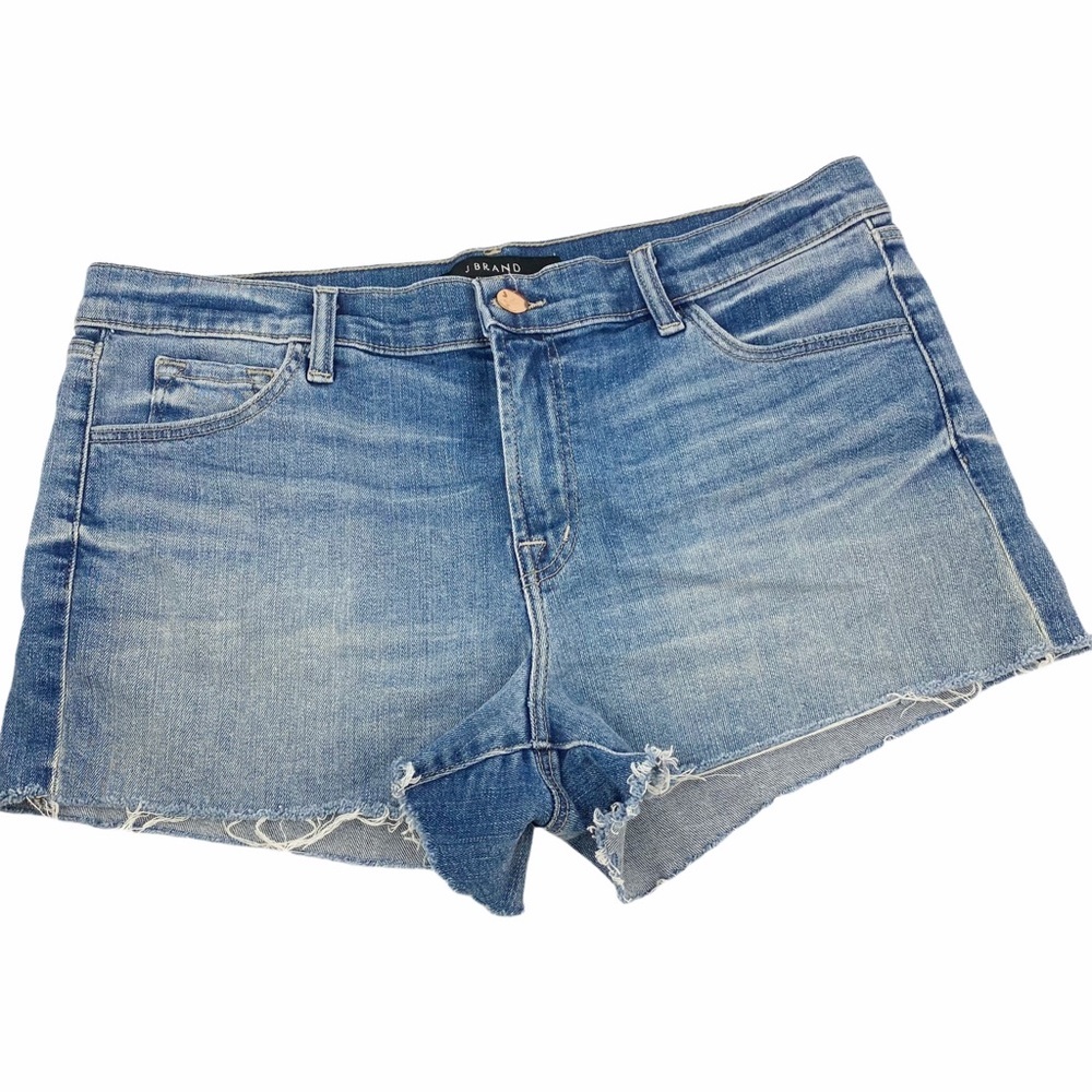 J Brand Distressed Mid Rise “Adventure” Shorts 28
